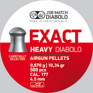 JSB Match Diabolo DIAB. 4,52mm EXACT HEAVY 500er 0,670gr., 500er Dose