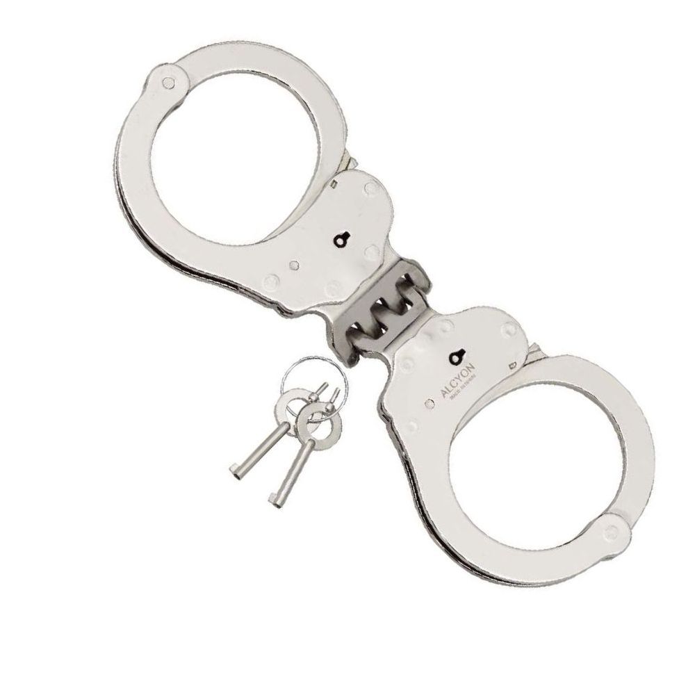 Verteidigungsartikel Handschelle m.Scharnier ALCYON Hal#60880 Breitscharnier vern.