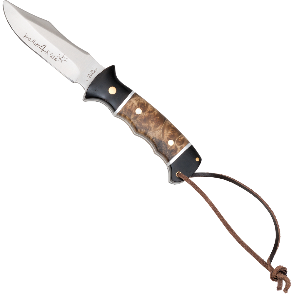 Haller Stahlwaren 42956 Jugendmesser Griff Ebenhholz/Wurzelholz